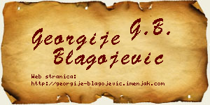Georgije Blagojević vizit kartica